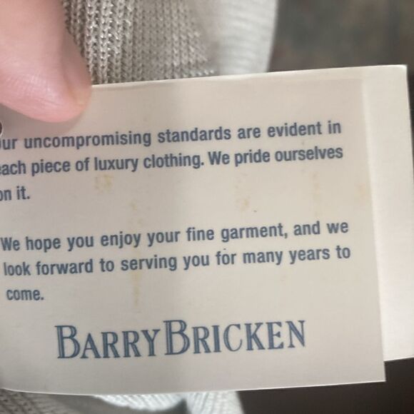 Vintage Barry Bricken Silver/Gray Textured Silk Blend Crewneck Sweater Size L - Picture 7 of 8